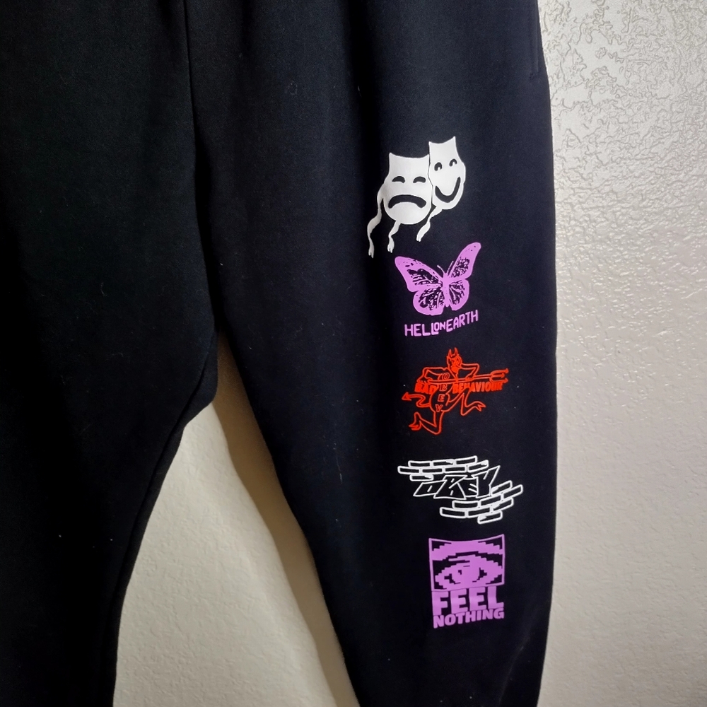 OBEY FEEL NOTHING HOOK UP SWEATPANTS BLACK Sz Xl - Picture 3 of 9
